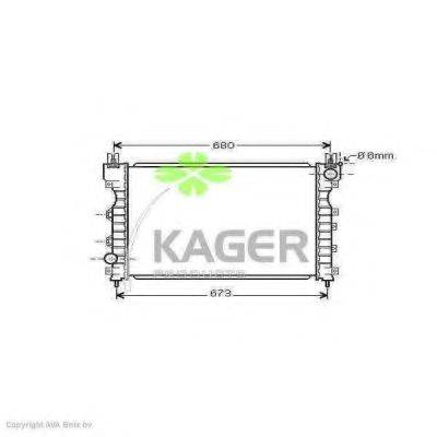 Радіатор, охолодження двигуна KAGER 31-2276