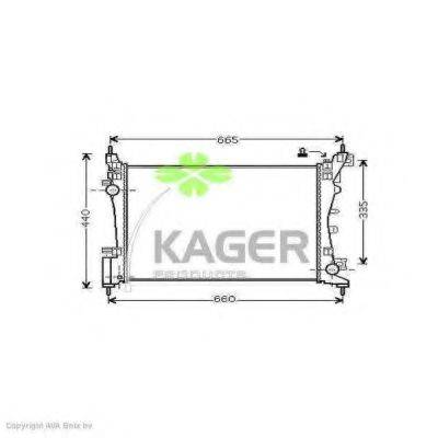 Радіатор, охолодження двигуна KAGER 31-2351