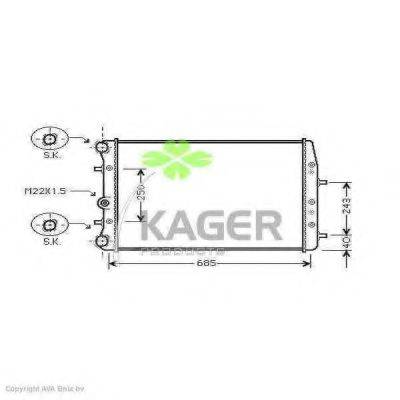 KAGER 312393 Радиатор, охлаждение двигателя