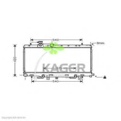 Радіатор, охолодження двигуна KAGER 31-2396
