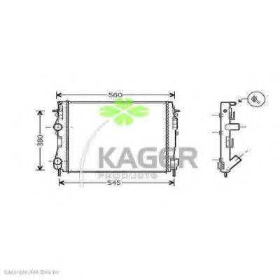 Радіатор, охолодження двигуна KAGER 31-2447