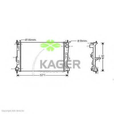 Радіатор, охолодження двигуна KAGER 31-2694