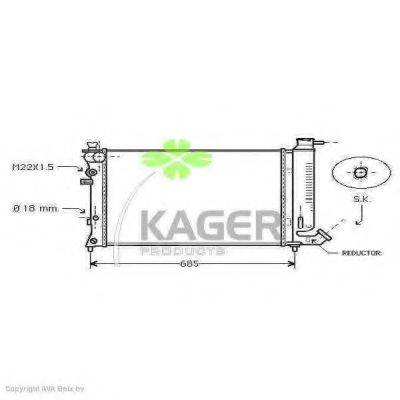 Радіатор, охолодження двигуна KAGER 31-2797