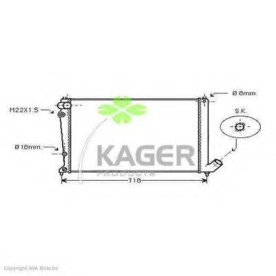 Радіатор, охолодження двигуна KAGER 31-2802