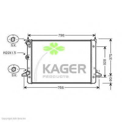 KAGER 313166 Радиатор, охлаждение двигателя
