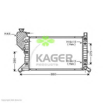 Радіатор, охолодження двигуна KAGER 31-3246