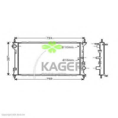 Радиатор, охлаждение двигателя KAGER 31-3381
