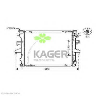 Радиатор, охлаждение двигателя KAGER 31-3428