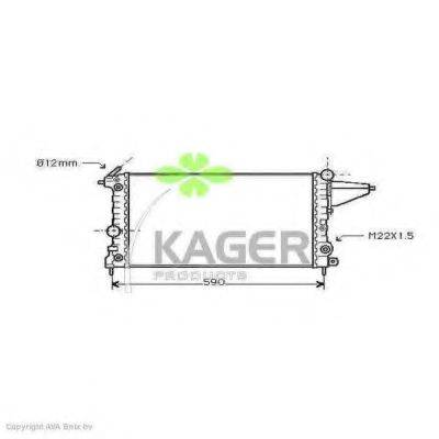 Радіатор, охолодження двигуна KAGER 31-3466