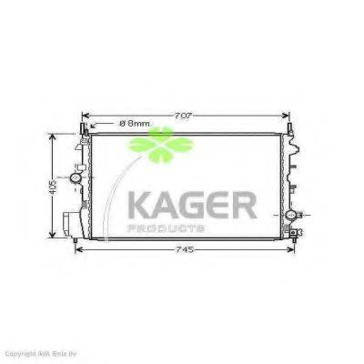 Радіатор, охолодження двигуна KAGER 31-3471