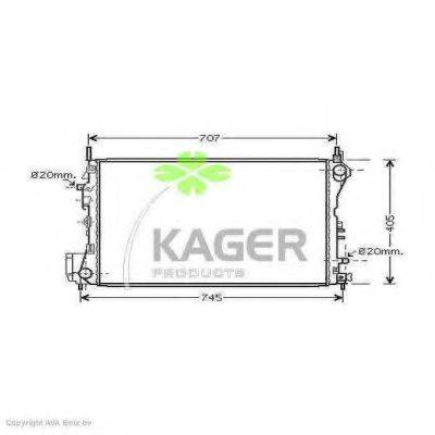 Радіатор, охолодження двигуна KAGER 31-3472