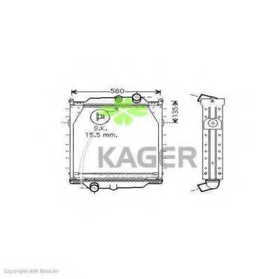 KAGER 313506 Радіатор, охолодження двигуна