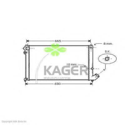 Радіатор, охолодження двигуна KAGER 31-3590