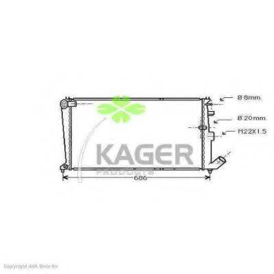 Радіатор, охолодження двигуна KAGER 31-3595