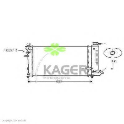 Радіатор, охолодження двигуна KAGER 31-3615