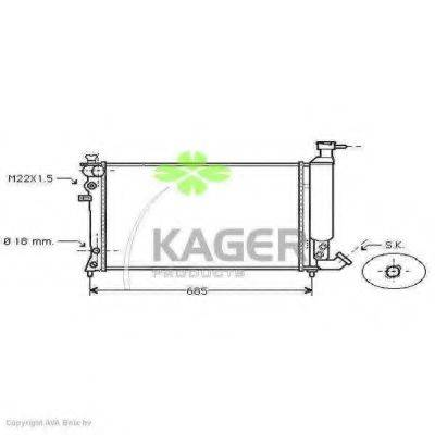 Радіатор, охолодження двигуна KAGER 31-3640