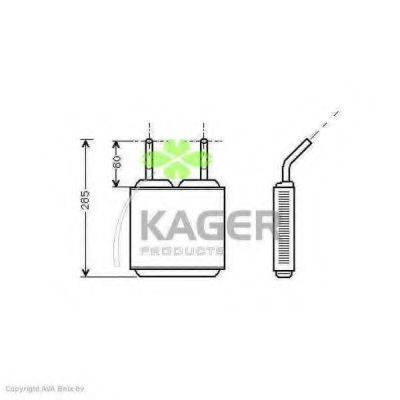 Теплообмінник, опалення салону KAGER 32-0077