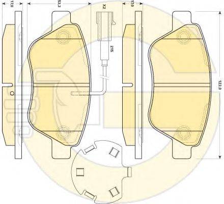 Комплект тормозных колодок, дисковый тормоз GIRLING 6118914