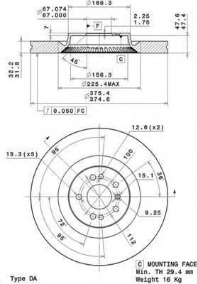 AP 25067V Тормозной диск
