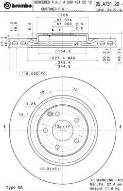 Тормозной диск AP 25278 V