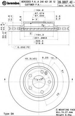AP 25287V Тормозной диск