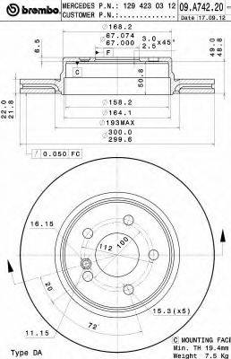 AP 25296V Тормозной диск