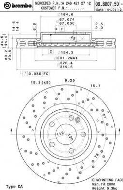 AP 25393V Тормозной диск