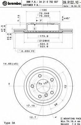 AP 25415V Тормозной диск