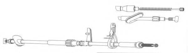 Трос, стояночная тормозная система KAWE OP02207