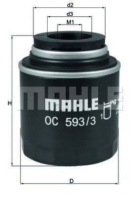 Масляний фільтр MAHLE ORIGINAL OC 593/3