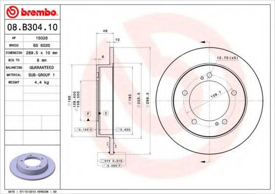 Тормозной диск BRECO BS 6020