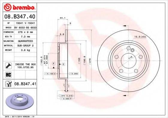 BRECO BS6033 Тормозной диск