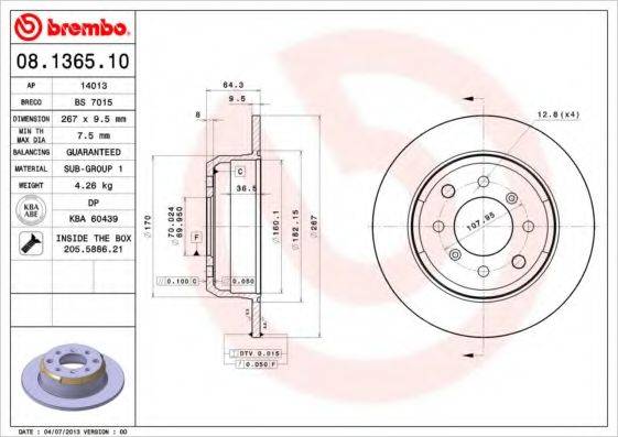 Тормозной диск BRECO BS 7015