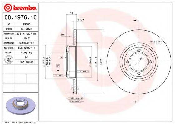 BRECO BS7072 Тормозной диск