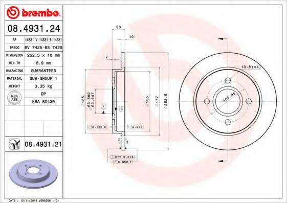 BRECO BS7425 Тормозной диск