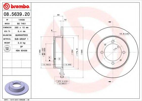 BRECO BS7451 Тормозной диск