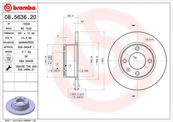 BRECO BS7535 Тормозной диск
