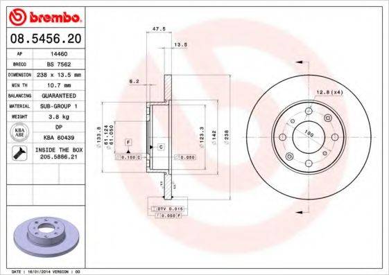 BRECO BS7562 Тормозной диск