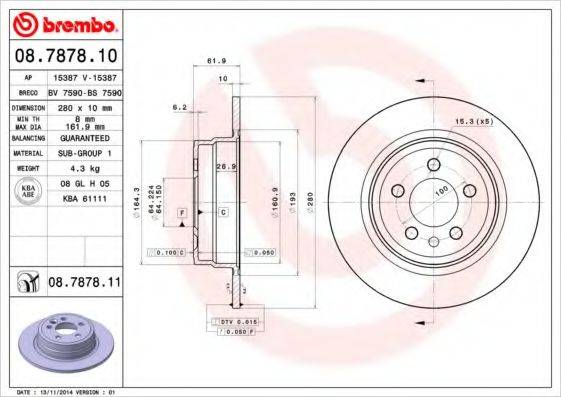 BRECO BS7590 Тормозной диск