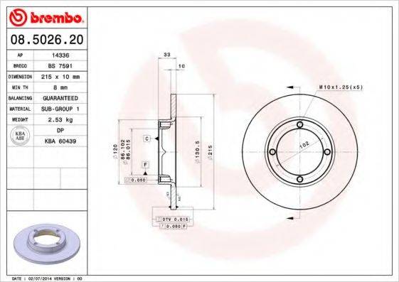 Тормозной диск BRECO BS 7591