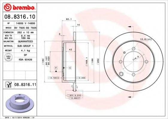 BRECO BS7605 Тормозной диск