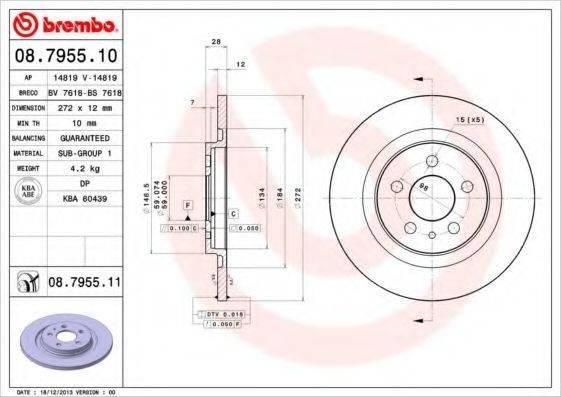 BRECO BS7618 Тормозной диск