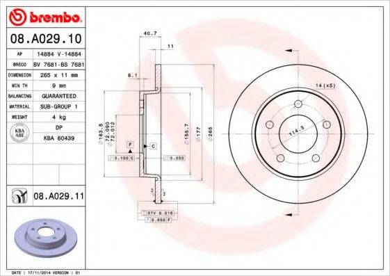 Тормозной диск BRECO BS 7681