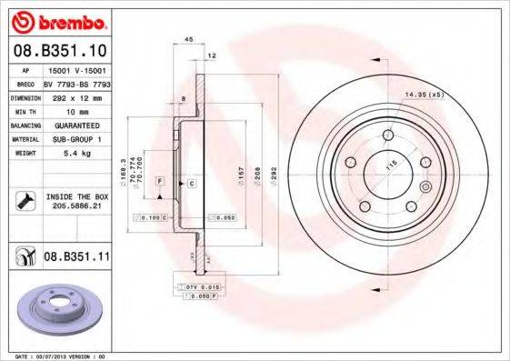 BRECO BS7793 Тормозной диск