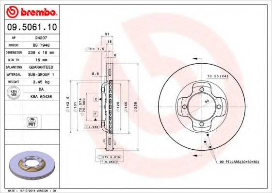 Тормозной диск BRECO BS 7948