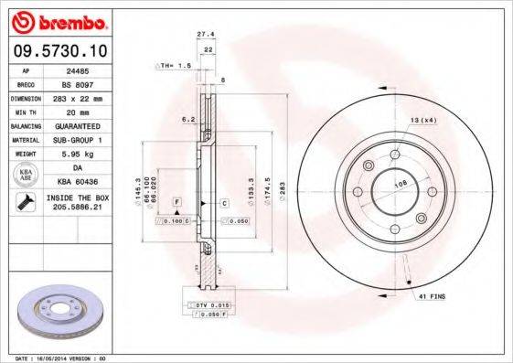 Тормозной диск BRECO BS 8097