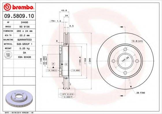 Тормозной диск BRECO BS 8136