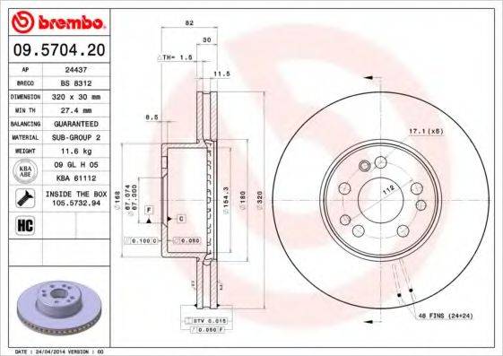 Тормозной диск BRECO BS 8312