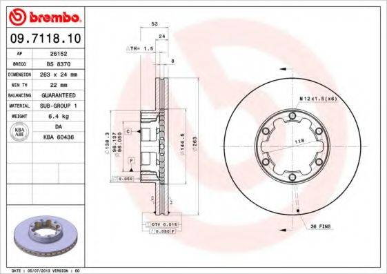 Тормозной диск BRECO BS 8370