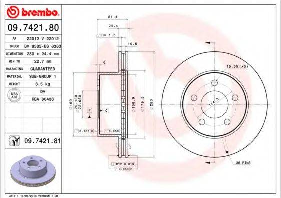 BRECO BS8383 Тормозной диск